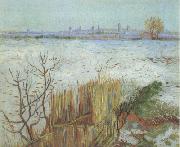 Vincent Van Gogh Snowy Landscape with Arles in the Background (nn04) USA oil painting reproduction